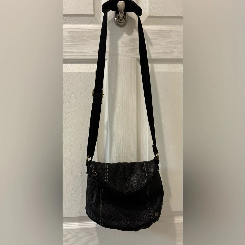 The Sak Y2K Black Leather‎ Crossbody Bag